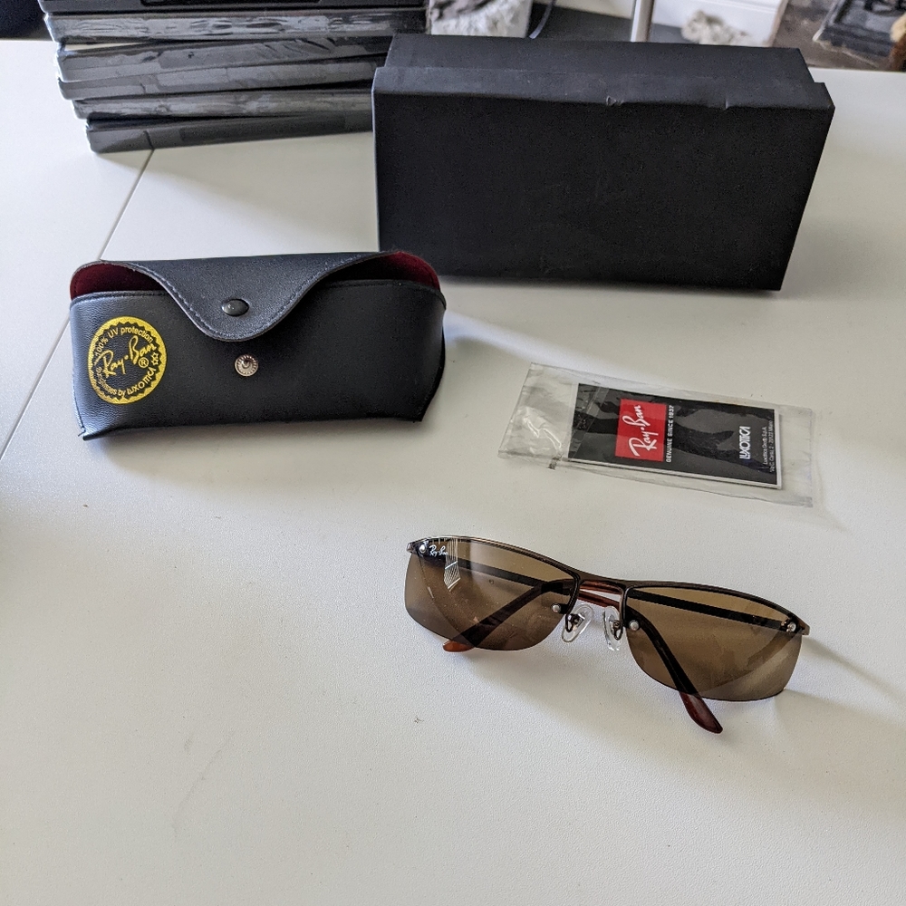 Ray Ban RB3179  Top Bar Oval Wrap Sunglasses Made Italy
